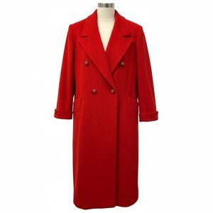 Michelle Stuart Double-Breasted Red Trench Coat